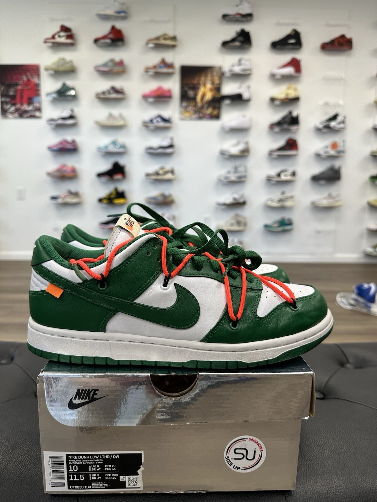 OFF WHITE X NIKE Taglia 10 Nike Dunk Low x OFF WHITE verde pino 2019