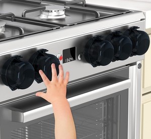 NIB 5 AOSITE KITCHEN STOVE KNOB SAFETY COVERS- PREVENTS KIDS TURNING ON GAS