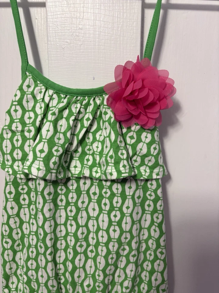 Nuevo con etiquetas Mameluco Gymboree Niñas Talla 6 Verde Brillante Safari Estampado Geográfico y Diadema Rosa Usada en Excelente Condición Foto 2 de 4