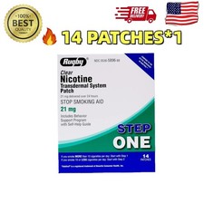 New 1 Packs Rugby Clear Nicotine 21mg Transdermal System Patch Step 1 Exp 06/28