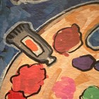 ACEO Original Doodle Art Palette Painting w/ Paint & Brush by Janay Charles — photo 3
