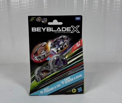 Beyblade X Beat Tyranno 4-70Q & Knife Shinobi 4-80HN Tops Set
