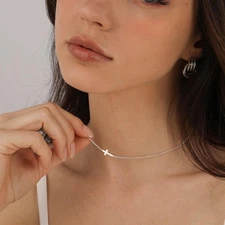 Cross Necklace for Women Trendy 14K Dainty Gold Silver Plated Cross Pendant Neck