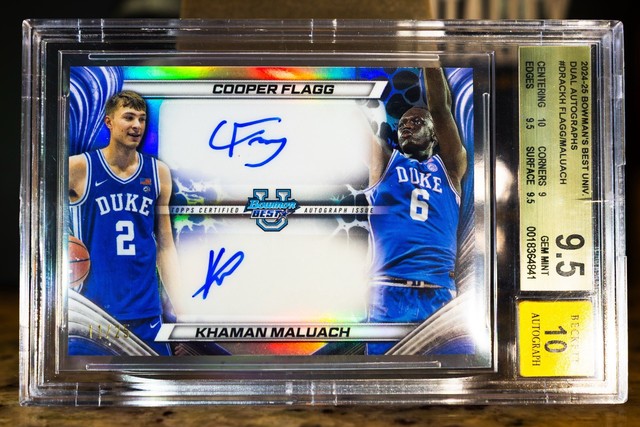 2024-25 Bowman U Best Dual Auto Cooper Flagg, Khaman Maluach /25 Gem Mint 9.5 RC