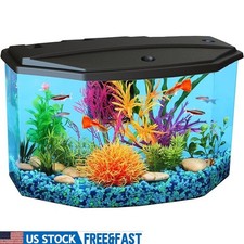 Desktop Aquarium Filter W/ LED Lighting Quiet 3 Gallon Betta Cichlid Tank New
