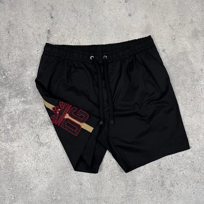 Bermudas Dolce & Gabbana Crown Logo para hombre talla 58/XXL algodón negro - Imagen 1 de 4