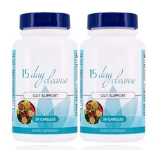 Two Pack 15 Day Cleanse Colon Cleansing Gut Detox Constipation Support 30 Caps