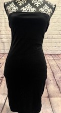 NWT Fashion Nova Women’s Black Stretchy Velvet Back Zip Strapless Mini Dress L