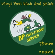 BP Two stroke service Oil Vinyl Sticker Can Jug pourer Pump oiler Retro oils man