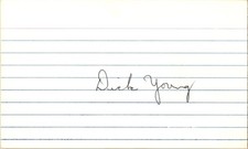 -Dick Young- (d.2018) Signed/Autograph/Auto Index Card Philadelphia Phillies MLB