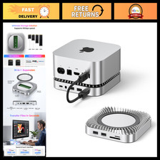 Mac Mini Dock Stand with 8TB NVMe SSD Enclosure, 10Gbps USB A/C, SD/TF, Audio