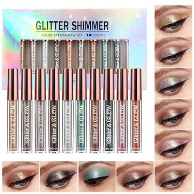 LANGMANNI 10 Pcs Liquid Glitter 10 Count (Pack of 1), 10pcs 