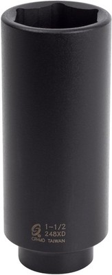 SUNEX TOOLS 248xd 1/2-Inch Drive 1-1/2-Inch Extra Deep Impact Socket 1 , Black 