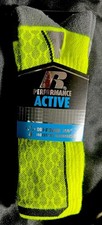 3 Pair Russell Men  s Active Snakebite Crew Socks Dri-Power 360 Size 6-12 HiVis