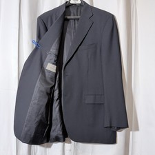 Canali Men  s 100 Wool Travel Water Resistant 2-Button Blazer Navy   Italy   44R
