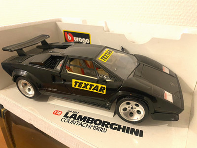 Burago Lamborghini Countach 1:18 TEXTAR Sondermodell schwarz mit OVP
