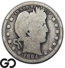 1894-O Barber Quarter, Tougher New Orleans Mint Issue