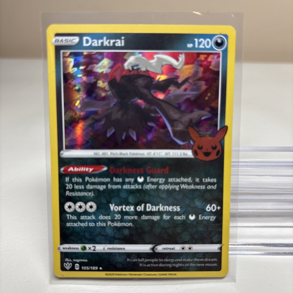darkrai pokemon halloween card - - 136/197 - Obsidian Flames - Reverse Foil Darkness / 120 / Basic Card Text Pokémon TCG Darkrai Promo (Trick