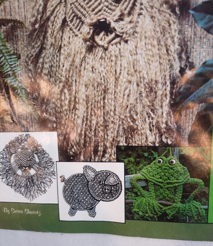 Macrame Pattern Animal Art Book Frog Cat Pig Giraffe Elephant Poodle crochet VTG - Picture 2 of 8