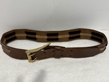 Real Leather Double holes Waist Belt Brass Buckle Women Decorative Waistband 32