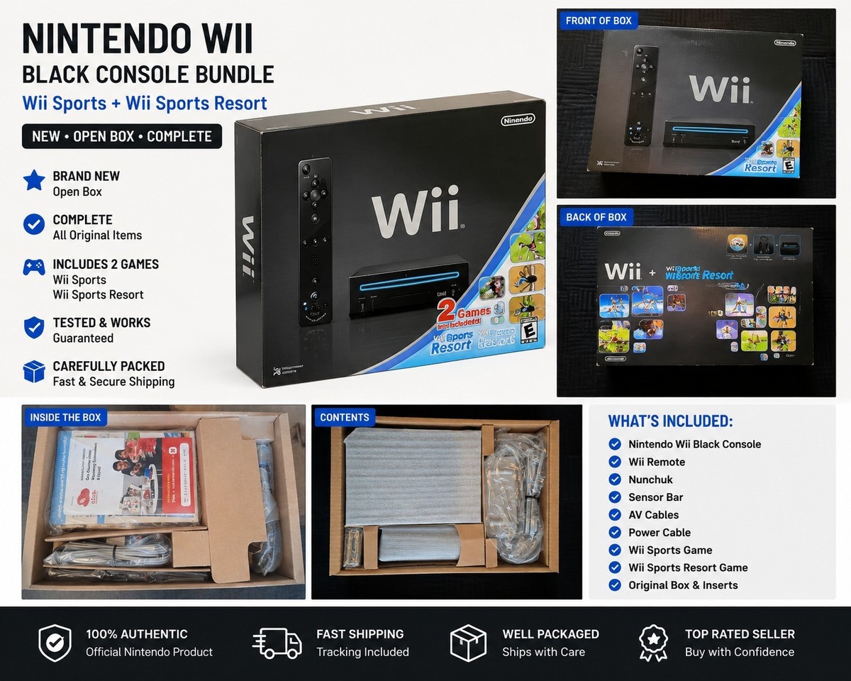 wii 本体 黒 コントローラー モーション resort Nintendo Wii Sports Resort Pack Black Game System PAL Complete