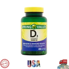 Spring Valley Vitamin D3 Supplement Softgels - 1000iu (450 Count)