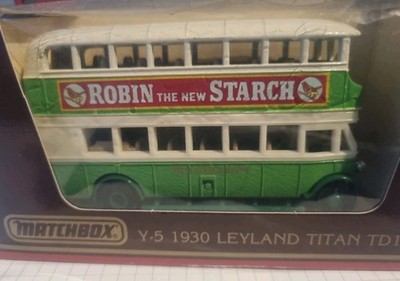 Y 5 1930 Leyland Titan TD1 Bus Models of Yesteryear Matchbox ROBIN STARCH J Box