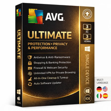 AVG Ultimate 2026 VPN Included 3 Years, 3 Devices Global Activation