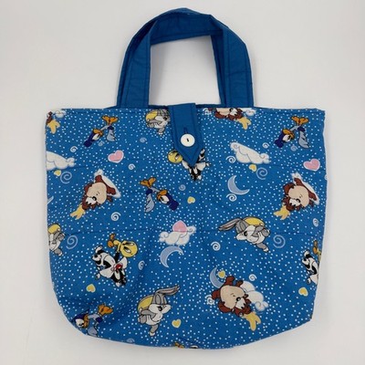 Vintage Tiny Toons Quilted Tote Bag Handmade 14.5''x18'' Warner Bros Buster Babs
