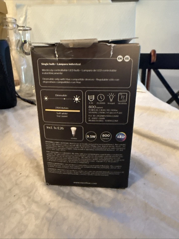 Philips Hue White Smart Bulb - 476861 Bluetooth App Control A19 BULB REPLACEMENT - Image 4 of 4
