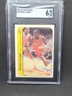 1986-87 FLEER STICKER #8 MICHAEL JORDAN ROOKIE RC SGC 6