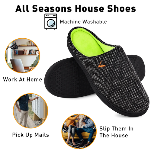 Men'S Cozy Slippers Two-Tone Indoor Outdoor House Shoes - Picture 4 of 12