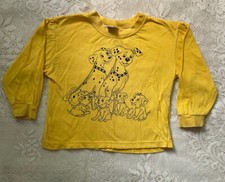 Vintage 90s Kids 4T 101 Dalmatians Yellow Bootleg T shirt, Single Stitch