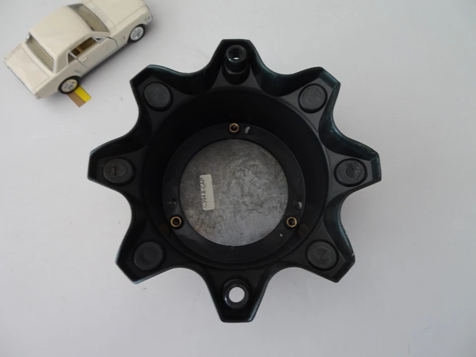 Tapa central de rueda personalizada V-TEC TODOTERRENO negra/croma # C615103CB2, C394-8 Foto 3 de 3