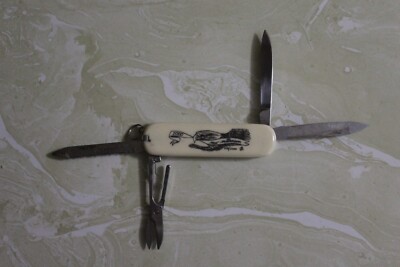 IMITATION SCRIMSHAW ( 4 ) BLADE NEW MILLENIUM 1150/5000 KEY CHAIN KNIFE 2000