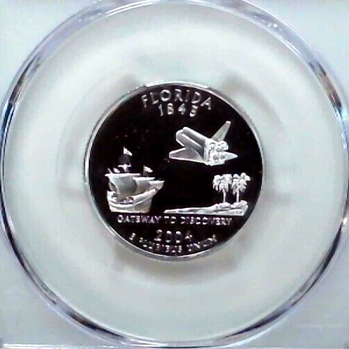 2004-S 25C State Quarter Florida PCGS PR69 DCAM 90% Silver 24lotr0421 - Image 3 of 4