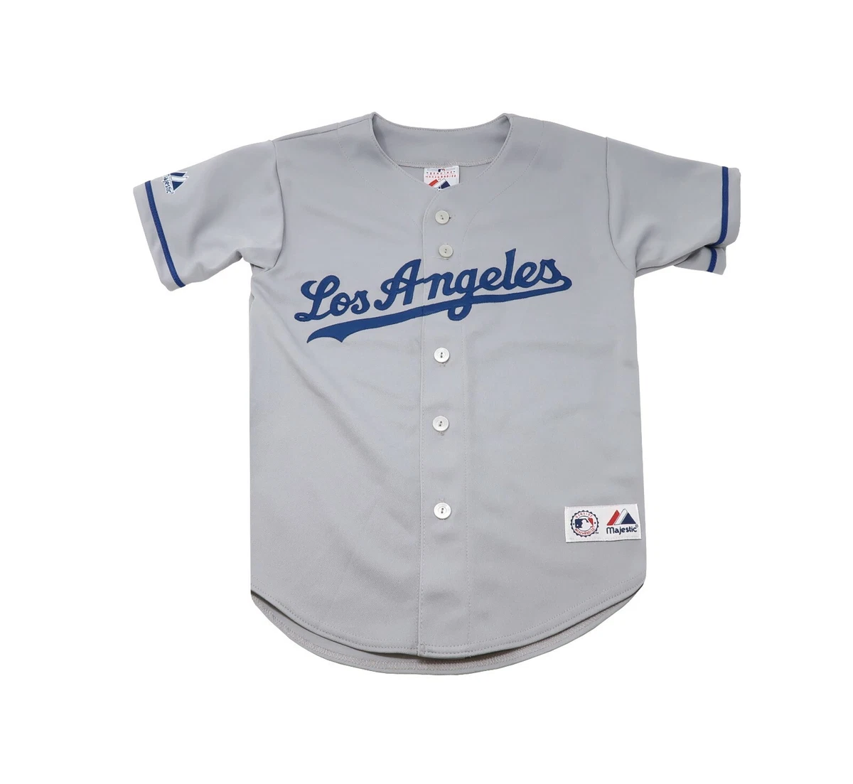 Majestic Youth Big Kids Children Juniors Los Angeles Dodgers Gray Road  Jersey