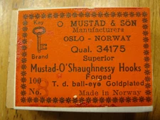 100 New Mustad Fish Hooks 34175 O'Shaughnessy Forged TD Ball Eye size 8 Gold