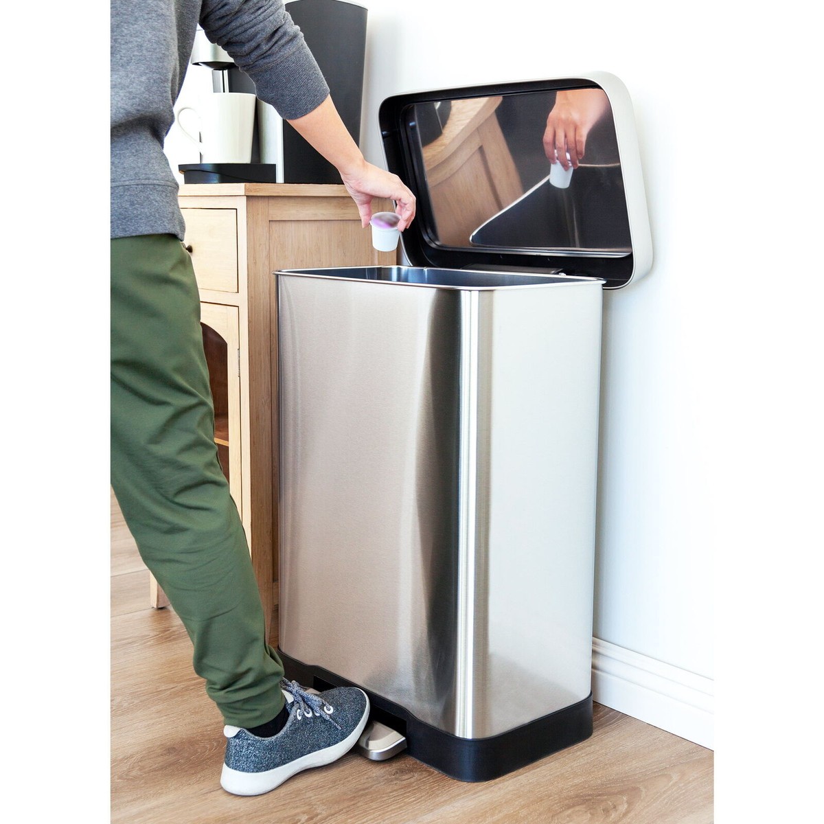ごみ箱 HUMAN MADE STEEL TRASH CAN - OLIVEDRAB simplehuman 80-Liter Brushed Stainless Steel Indoor/Outdoor