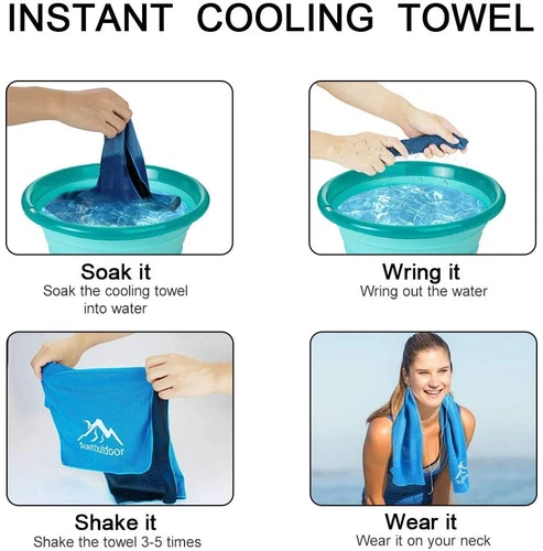 1X Instant Cooling Towel Set ICE Cold Cool Scarf Neck Sports Gym Cycling Golf - Picture 12 of 22