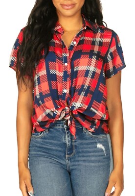 Tipsy Elves 4th of July Shirts for Women Patriotic Womens Button Down Shirt XXL 