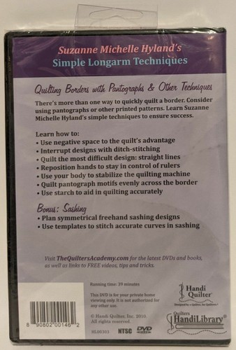Quilter's Academy Quilting Borders with Pantographs Longarm Quilts DVD Hyland NW - Picture 2 of 2