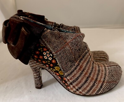 Irregular choice- Women's size 6.5/ 37  Black Suede Ankle Booties-Polka Dots