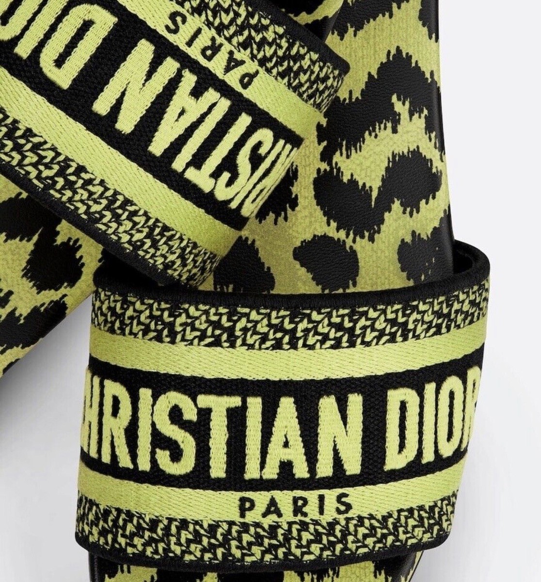 Dior Dway Slide Sandals Lime Pop Leopard Print BRAND NEW Dior Dway Slide Sandals Lime Pop Leopard Print BRAND NEW