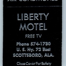 Matchcover Liberty Motel Scottsboro Alabama 20 Strike MBC3E