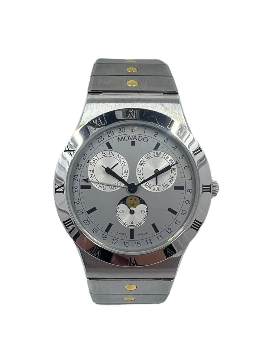 RARE Movado Triple Date Calendar Watch 80-84-860V81 32mm W