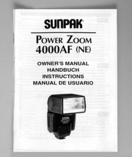 Sunpak Power Zoom 4000AF NE Instruction Manual Reprint - English only
