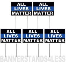 8x12 Inch ALL LIVES MATTER Yard Sign with Stake kb - 5 PACK