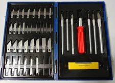 Deluxe Paper Cutting Kit Precision 51 Pc. Craft Set Tool Carving Knife Case NEW