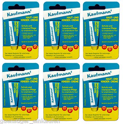 6x 10ml Kaufmanns Haut- und Kindercreme in der Tube Schutz und intensive Pflege